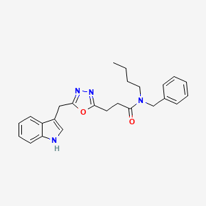 N-benzyl-N-butyl-3-[5-(1H-indol-3-ylmethyl)-1,3,4-oxadiazol-2-yl]propanamide