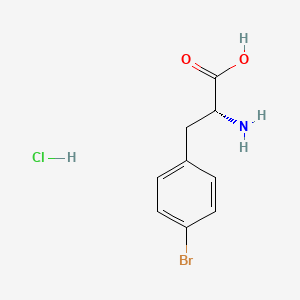 molecular formula C9H11BrClNO2 B599394 4-溴-D-苯丙氨酸盐酸盐 CAS No. 122852-33-9