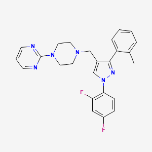 2-(4-{[1-(2,4-difluorophenyl)-3-(2-methylphenyl)-1H-pyrazol-4-yl]methyl}-1-piperazinyl)pyrimidine