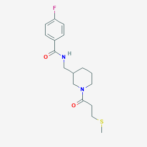 molecular formula C17H23FN2O2S B5993984 4-fluoro-N-({1-[3-(methylthio)propanoyl]-3-piperidinyl}methyl)benzamide 