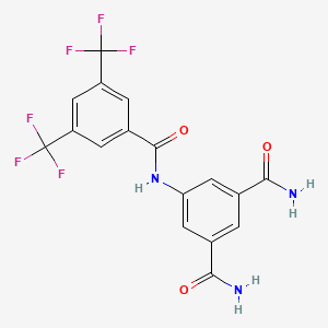 molecular formula C17H11F6N3O3 B5993995 5-[[3,5-Bis(trifluoromethyl)benzoyl]amino]benzene-1,3-dicarboxamide 