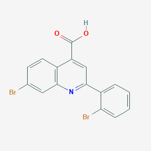 molecular formula C16H9Br2NO2 B5994007 7-bromo-2-(2-bromophenyl)-4-quinolinecarboxylic acid 