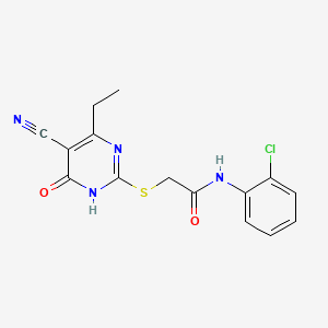 molecular formula C15H13ClN4O2S B5994012 N-(2-chlorophenyl)-2-[(5-cyano-4-ethyl-6-oxo-1,6-dihydro-2-pyrimidinyl)thio]acetamide 