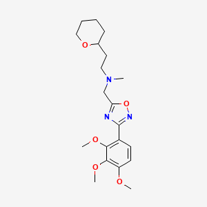 N-methyl-2-(tetrahydro-2H-pyran-2-yl)-N-{[3-(2,3,4-trimethoxyphenyl)-1,2,4-oxadiazol-5-yl]methyl}ethanamine