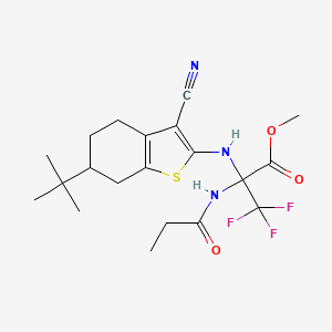 methyl N-(6-tert-butyl-3-cyano-4,5,6,7-tetrahydro-1-benzothien-2-yl)-3,3,3-trifluoro-2-(propionylamino)alaninate