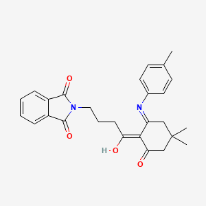 molecular formula C27H28N2O4 B5994023 2-(4-{4,4-DIMETHYL-2-[(4-METHYLPHENYL)AMINO]-6-OXOCYCLOHEX-1-EN-1-YL}-4-OXOBUTYL)-2,3-DIHYDRO-1H-ISOINDOLE-1,3-DIONE 