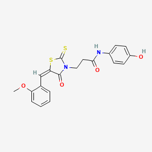 N-(4-hydroxyphenyl)-3-[5-(2-methoxybenzylidene)-4-oxo-2-thioxo-1,3-thiazolidin-3-yl]propanamide