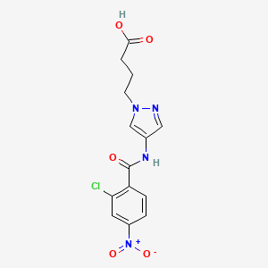 molecular formula C14H13ClN4O5 B5994073 4-{4-[(2-chloro-4-nitrobenzoyl)amino]-1H-pyrazol-1-yl}butanoic acid 