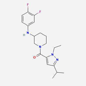 molecular formula C20H26F2N4O B5994109 N-(3,4-difluorophenyl)-1-[(1-ethyl-3-isopropyl-1H-pyrazol-5-yl)carbonyl]-3-piperidinamine 