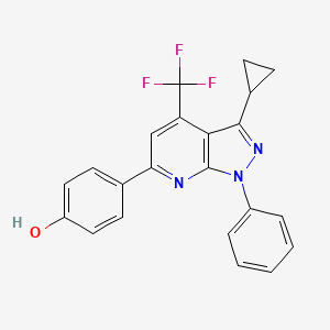 4-[3-cyclopropyl-1-phenyl-4-(trifluoromethyl)-1H-pyrazolo[3,4-b]pyridin-6-yl]phenol