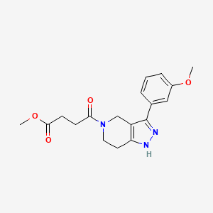 molecular formula C18H21N3O4 B5994161 methyl 4-[3-(3-methoxyphenyl)-1,4,6,7-tetrahydro-5H-pyrazolo[4,3-c]pyridin-5-yl]-4-oxobutanoate 