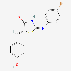 molecular formula C16H11BrN2O2S B5994183 (5Z)-2-[(4-BROMOPHENYL)AMINO]-5-[(4-HYDROXYPHENYL)METHYLIDENE]-4,5-DIHYDRO-1,3-THIAZOL-4-ONE 