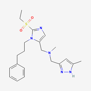 1-[2-(ethylsulfonyl)-1-(3-phenylpropyl)-1H-imidazol-5-yl]-N-methyl-N-[(5-methyl-1H-pyrazol-3-yl)methyl]methanamine