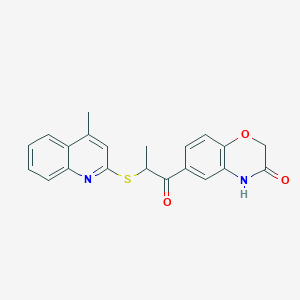 6-[2-(4-methylquinolin-2-yl)sulfanylpropanoyl]-4H-1,4-benzoxazin-3-one