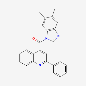 molecular formula C25H19N3O B5994249 4-[(5,6-dimethyl-1H-benzimidazol-1-yl)carbonyl]-2-phenylquinoline 