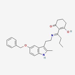 2-[1-({2-[5-(benzyloxy)-2-methyl-1H-indol-3-yl]ethyl}amino)butylidene]cyclohexane-1,3-dione