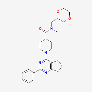 N-(1,4-dioxan-2-ylmethyl)-N-methyl-1-(2-phenyl-6,7-dihydro-5H-cyclopenta[d]pyrimidin-4-yl)-4-piperidinecarboxamide