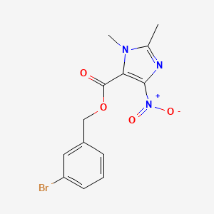 molecular formula C13H12BrN3O4 B5994275 3-bromobenzyl 1,2-dimethyl-4-nitro-1H-imidazole-5-carboxylate 