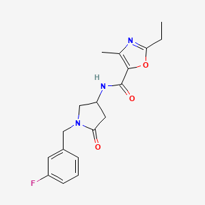 2-ethyl-N-[1-(3-fluorobenzyl)-5-oxo-3-pyrrolidinyl]-4-methyl-1,3-oxazole-5-carboxamide