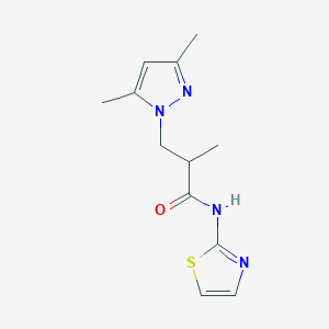 molecular formula C12H16N4OS B5994303 3-(3,5-dimethyl-1H-pyrazol-1-yl)-2-methyl-N-1,3-thiazol-2-ylpropanamide 