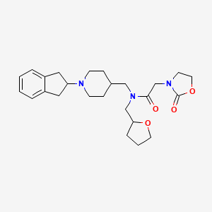 N-{[1-(2,3-dihydro-1H-inden-2-yl)-4-piperidinyl]methyl}-2-(2-oxo-1,3-oxazolidin-3-yl)-N-(tetrahydro-2-furanylmethyl)acetamide