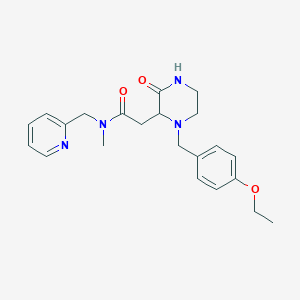 molecular formula C22H28N4O3 B5994317 2-[1-(4-ethoxybenzyl)-3-oxo-2-piperazinyl]-N-methyl-N-(2-pyridinylmethyl)acetamide 