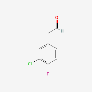 molecular formula C8H6ClFO B599434 2-(3-氯-4-氟苯基)乙醛 CAS No. 109346-86-3