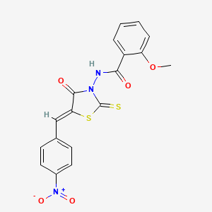 molecular formula C18H13N3O5S2 B5994340 2-methoxy-N-[5-(4-nitrobenzylidene)-4-oxo-2-thioxo-1,3-thiazolidin-3-yl]benzamide 