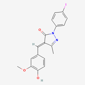 molecular formula C18H15IN2O3 B5994363 4-(4-hydroxy-3-methoxybenzylidene)-2-(4-iodophenyl)-5-methyl-2,4-dihydro-3H-pyrazol-3-one 