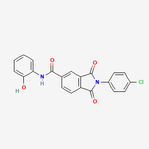 molecular formula C21H13ClN2O4 B5994374 2-(4-chlorophenyl)-N-(2-hydroxyphenyl)-1,3-dioxo-5-isoindolinecarboxamide 