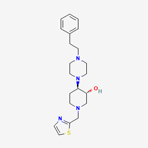 molecular formula C21H30N4OS B5994423 (3R*,4R*)-4-[4-(2-phenylethyl)-1-piperazinyl]-1-(1,3-thiazol-2-ylmethyl)-3-piperidinol 