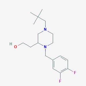 2-[1-(3,4-difluorobenzyl)-4-(2,2-dimethylpropyl)-2-piperazinyl]ethanol