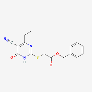 benzyl [(5-cyano-4-ethyl-6-oxo-1,6-dihydro-2-pyrimidinyl)thio]acetate