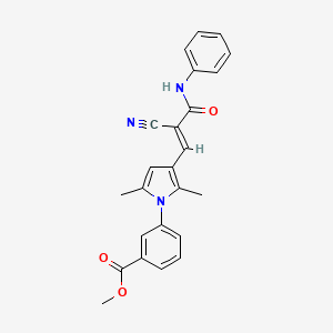 molecular formula C24H21N3O3 B5994448 methyl 3-[3-(3-anilino-2-cyano-3-oxo-1-propen-1-yl)-2,5-dimethyl-1H-pyrrol-1-yl]benzoate 