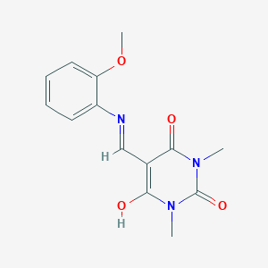 5-{[(2-methoxyphenyl)amino]methylene}-1,3-dimethyl-2,4,6(1H,3H,5H)-pyrimidinetrione