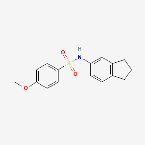 molecular formula C16H17NO3S B5994457 N-(2,3-dihydro-1H-inden-5-yl)-4-methoxybenzenesulfonamide 