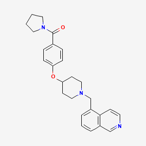 molecular formula C26H29N3O2 B5994530 5-({4-[4-(1-pyrrolidinylcarbonyl)phenoxy]-1-piperidinyl}methyl)isoquinoline 