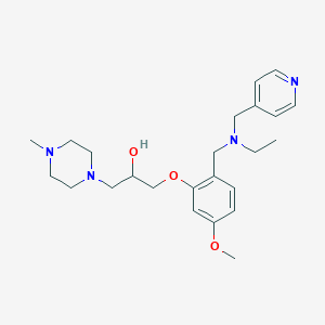 molecular formula C24H36N4O3 B5994535 1-(2-{[ethyl(4-pyridinylmethyl)amino]methyl}-5-methoxyphenoxy)-3-(4-methyl-1-piperazinyl)-2-propanol 