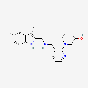 1-[3-({[(3,5-dimethyl-1H-indol-2-yl)methyl]amino}methyl)-2-pyridinyl]-3-piperidinol