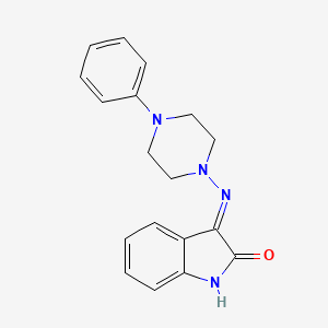 3-[(4-phenyl-1-piperazinyl)imino]-1,3-dihydro-2H-indol-2-one