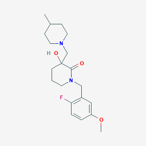 molecular formula C20H29FN2O3 B5994657 1-(2-fluoro-5-methoxybenzyl)-3-hydroxy-3-[(4-methyl-1-piperidinyl)methyl]-2-piperidinone 