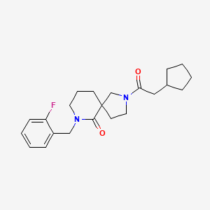 molecular formula C22H29FN2O2 B5994662 2-(cyclopentylacetyl)-7-(2-fluorobenzyl)-2,7-diazaspiro[4.5]decan-6-one 