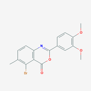 molecular formula C17H14BrNO4 B5994670 5-bromo-2-(3,4-dimethoxyphenyl)-6-methyl-4H-3,1-benzoxazin-4-one 