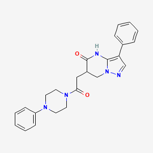 molecular formula C24H25N5O2 B5994677 6-[2-oxo-2-(4-phenylpiperazin-1-yl)ethyl]-3-phenyl-6,7-dihydro-4H-pyrazolo[1,5-a]pyrimidin-5-one 