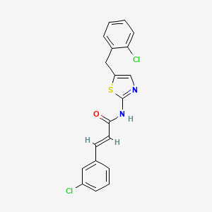 (2E)-3-(3-CHLOROPHENYL)-N-{5-[(2-CHLOROPHENYL)METHYL]-1,3-THIAZOL-2-YL}PROP-2-ENAMIDE