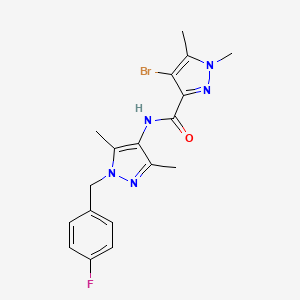 4-bromo-N-[1-(4-fluorobenzyl)-3,5-dimethyl-1H-pyrazol-4-yl]-1,5-dimethyl-1H-pyrazole-3-carboxamide