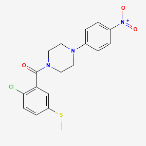 [2-CHLORO-5-(METHYLSULFANYL)PHENYL][4-(4-NITROPHENYL)PIPERAZINO]METHANONE