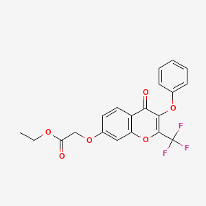 ethyl {[4-oxo-3-phenoxy-2-(trifluoromethyl)-4H-chromen-7-yl]oxy}acetate