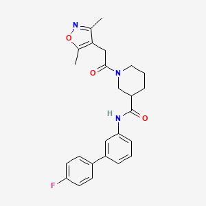 molecular formula C25H26FN3O3 B5994763 1-[(3,5-dimethyl-4-isoxazolyl)acetyl]-N-(4'-fluoro-3-biphenylyl)-3-piperidinecarboxamide 