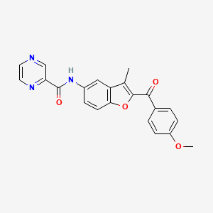 N-[2-(4-methoxybenzoyl)-3-methyl-1-benzofuran-5-yl]-2-pyrazinecarboxamide